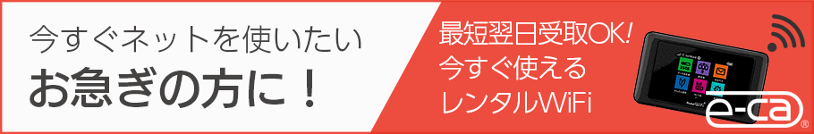 今すぐネットを使いたいお急ぎの方に！最短翌日受取OK！今すぐ使えるレンタルWiFi e-ca