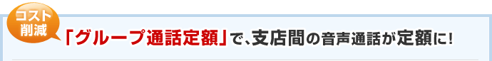 コスト削減 「グループ通話定額」で、支店間の音声通話が定額に！